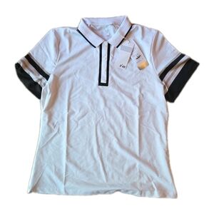 Nivosport White And Black Mens Polo Size Large New With Tags